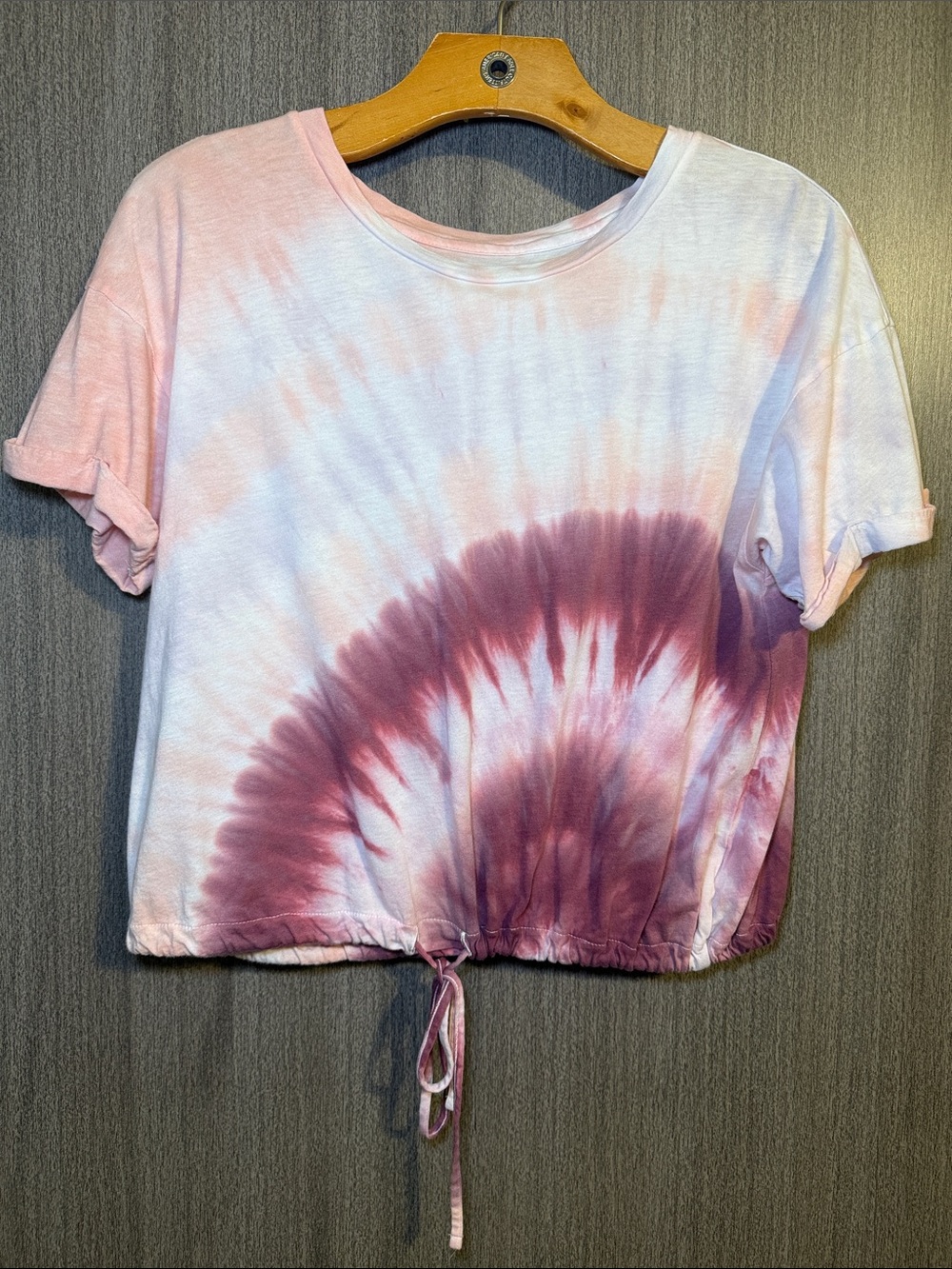American Eagle Outfitters Women's Tie Dye Cropped Cinch Waist Tee Size Small EUC